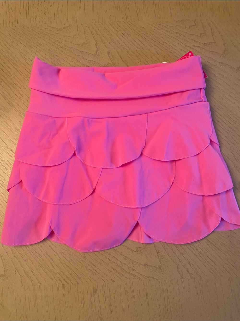 Submarine NWT Girls Pink Lycra Size 10 Scallop Tiered Mini Skirt